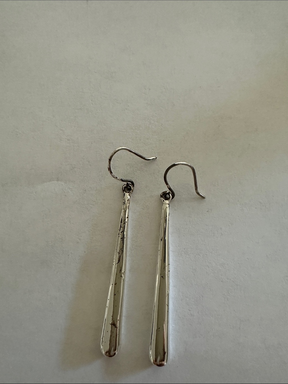 Kenneth Cole Silver Long Teardrop Dangle Earrings